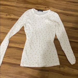 White long sleeve with flower print design